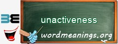 WordMeaning blackboard for unactiveness